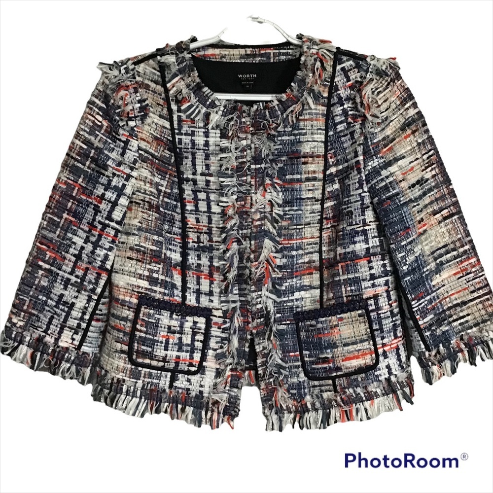 Worth New York Tweed Blazer Jacket